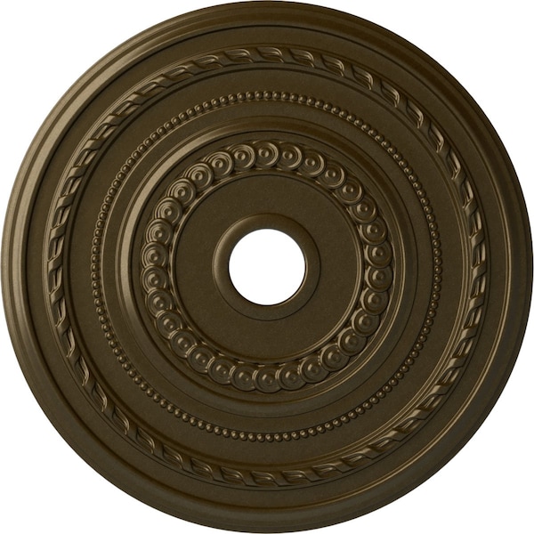 Ekena Millwork Cole Ceiling Medallion (Fits Canopies up to 9 1/8"), 25 3/8"OD x 3 3/8"ID x 1 3/8"P, Brass CM25COBRS - main